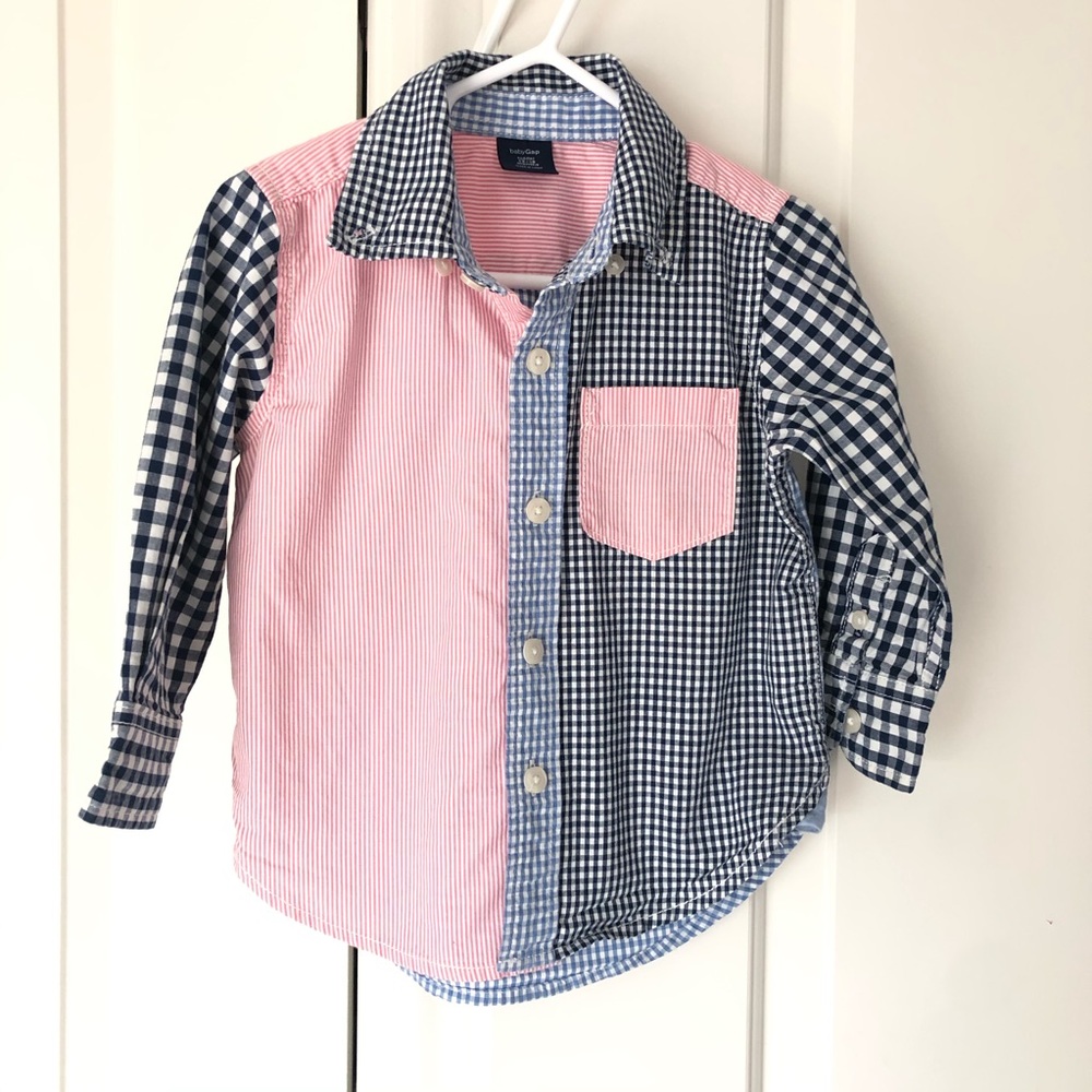 Gab 👔 Toddler Gingham Convertible Shirt